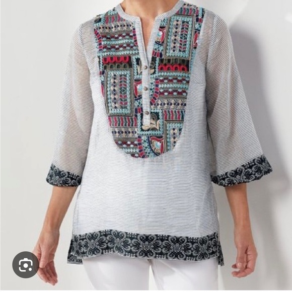 Soft Surrounding Embroidered Havana Tunic Top - Picture 1 of 7